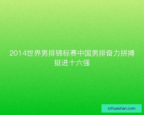 2014世界男排锦标赛中国男排奋力拼搏挺进十六强