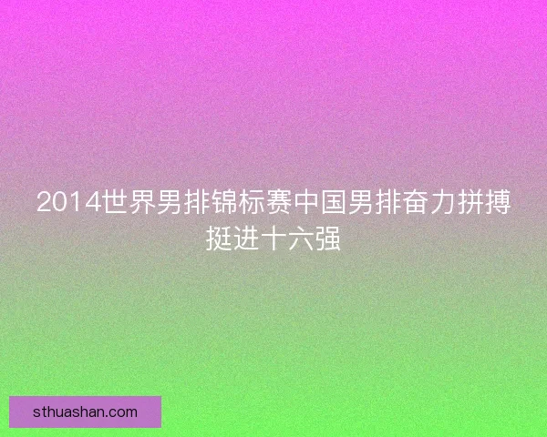 2014世界男排锦标赛中国男排奋力拼搏挺进十六强